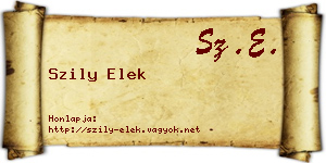 Szily Elek névjegykártya